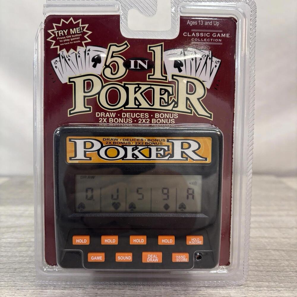 5-in-1 Handheld Poker Game - Classic Game Collection